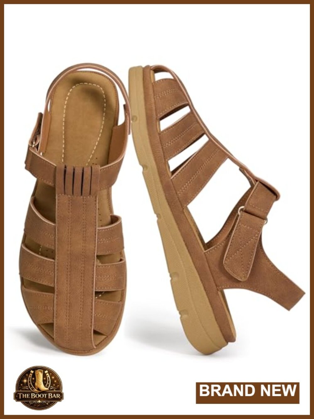 Comfortable Closed Toe Fisherman Sandals with Memory Foam Insole for Walking